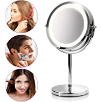 Medisana cm 840 Espejo de Maquillaje Redondo- Espejo de Mesa con Iluminación Led y 5 Aumentos - Espejo de Maquillaje con…